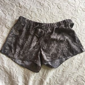 Gray floral sleep shorts
